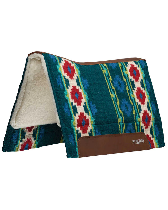 33x38" Synergy Saddle Pad Odyssey-Peacock Green/Red